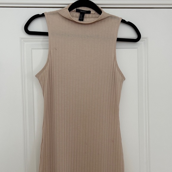 Forever 21 Beige Ribbed Midi Dress - Picture 6 of 11